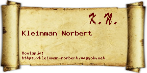 Kleinman Norbert névjegykártya